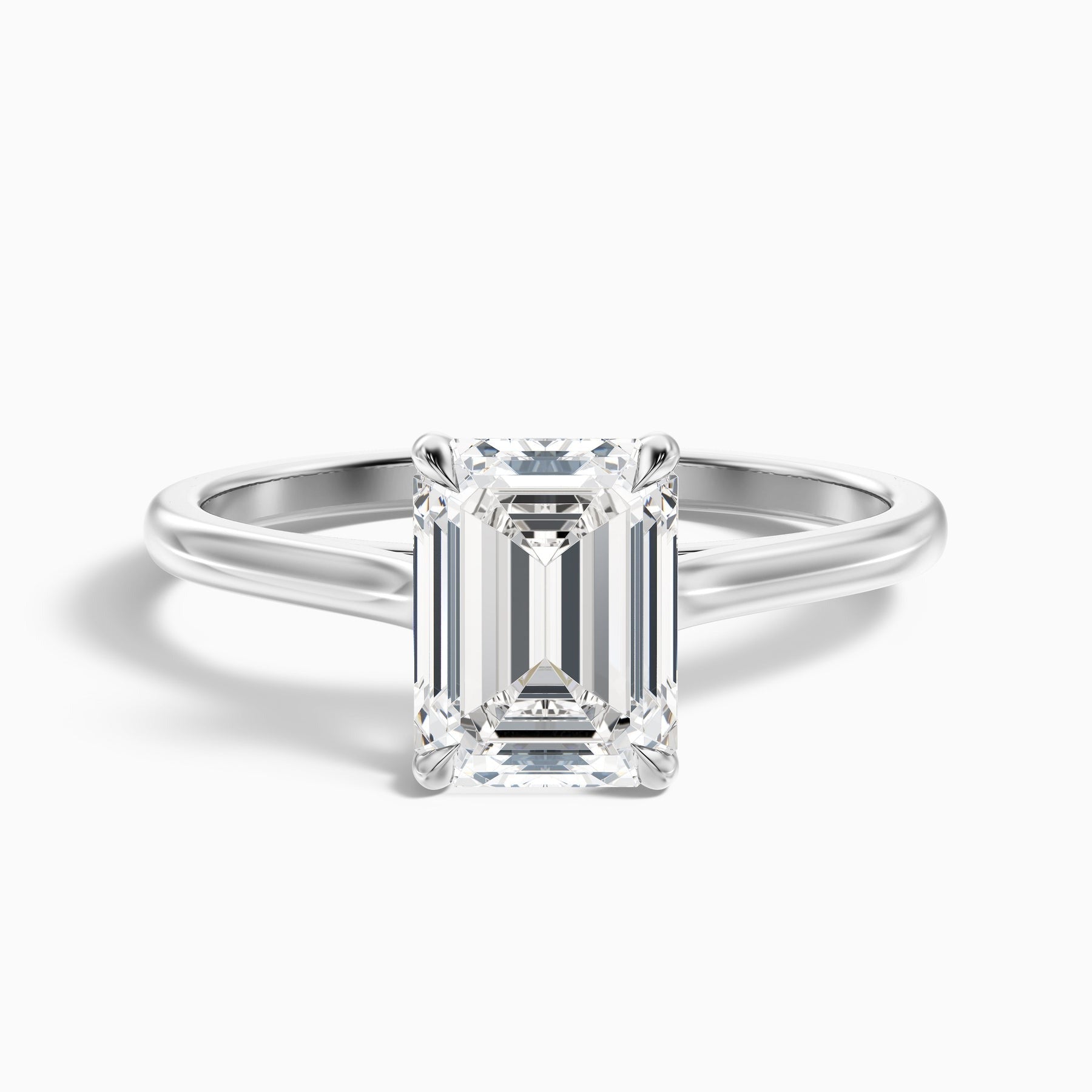 Arctic 1 Carat Emerald Cut Solitaire Lab Grown Engagement Ring in 10k White Gold