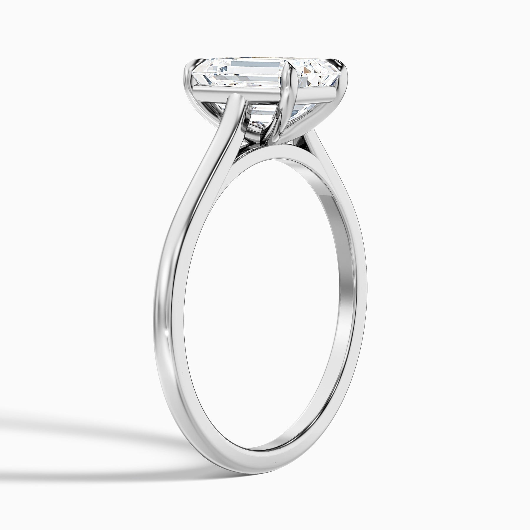 Arctic 1 Carat Emerald Cut Solitaire Lab Grown Engagement Ring in 10k White Gold