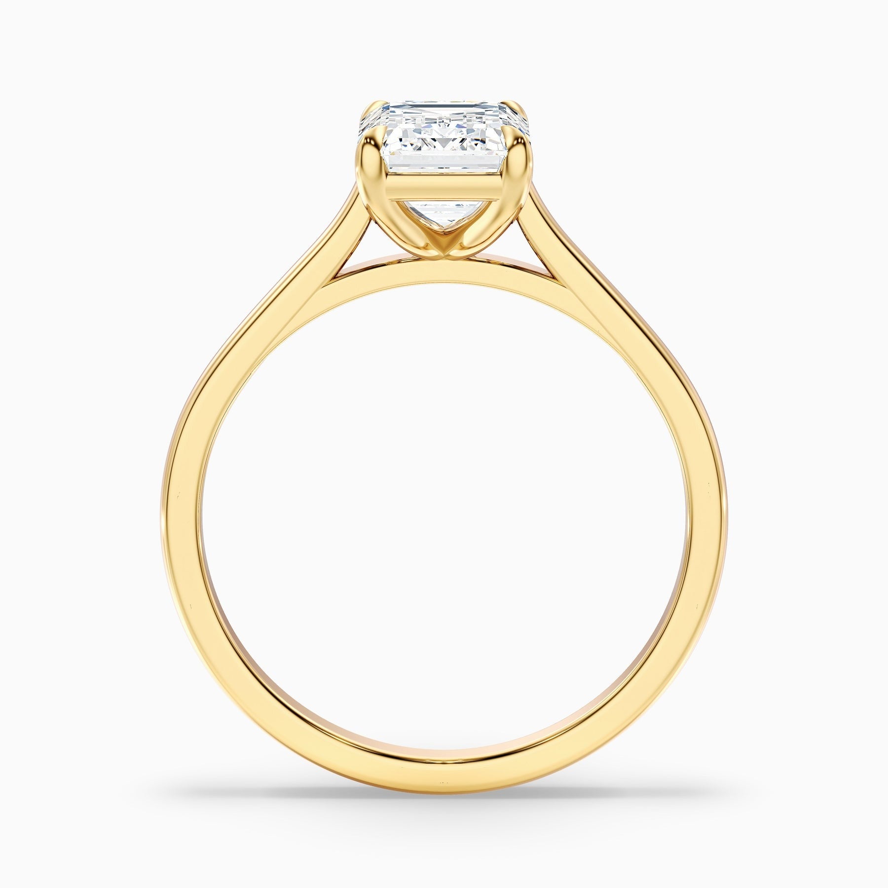 Arctic 1 Carat Emerald Cut Solitaire Lab Grown Engagement Ring in 10k Yellow Gold