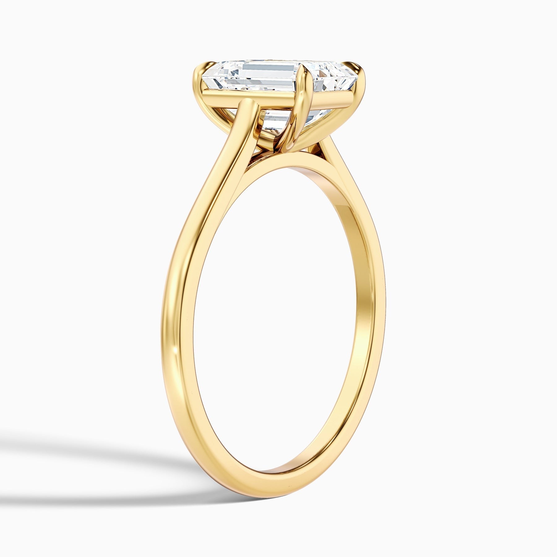 Arctic 1 Carat Emerald Cut Solitaire Lab Grown Engagement Ring in 10k Yellow Gold