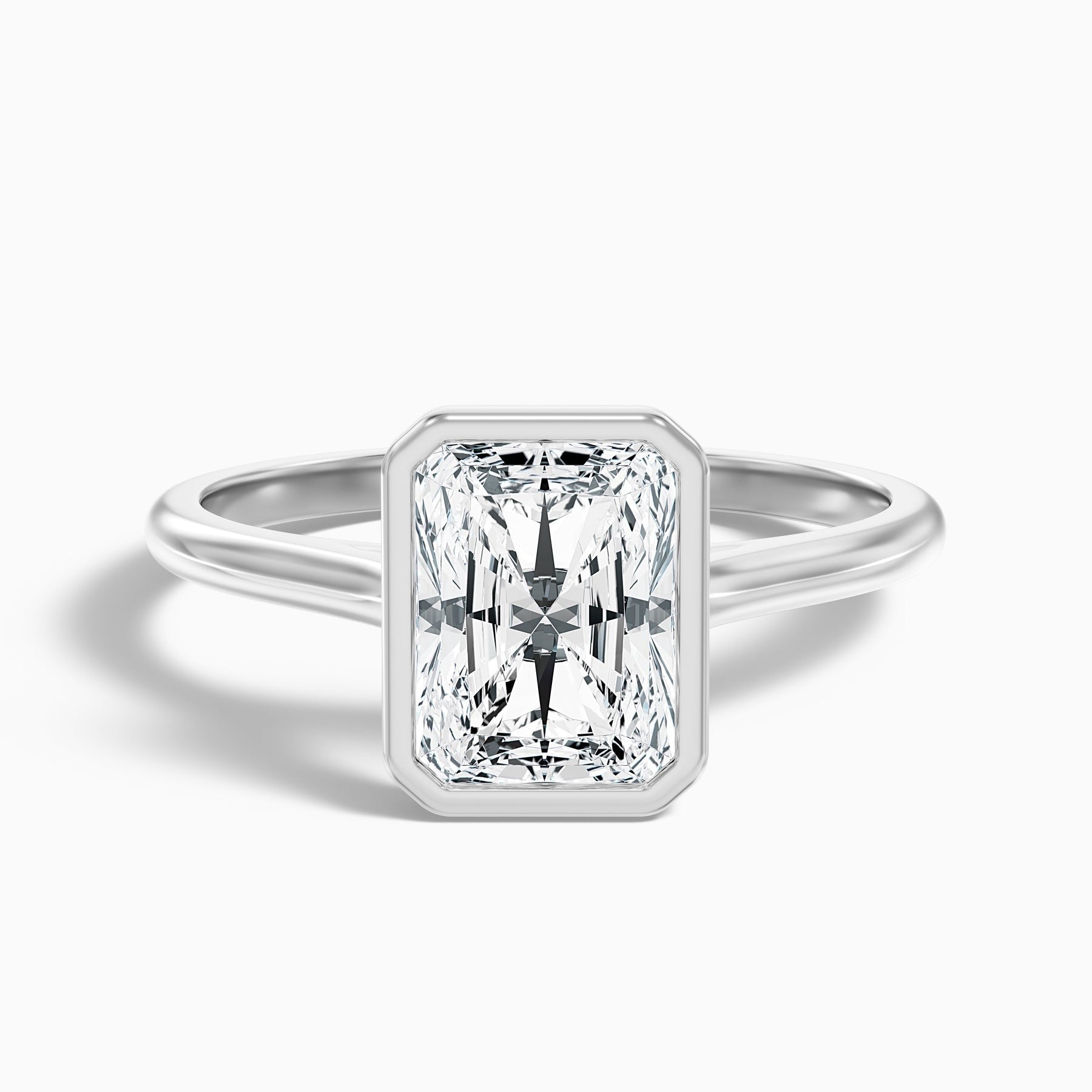 Argentia 1 Carat Radiant Cut Bezel Set Lab Grown Diamond Ring