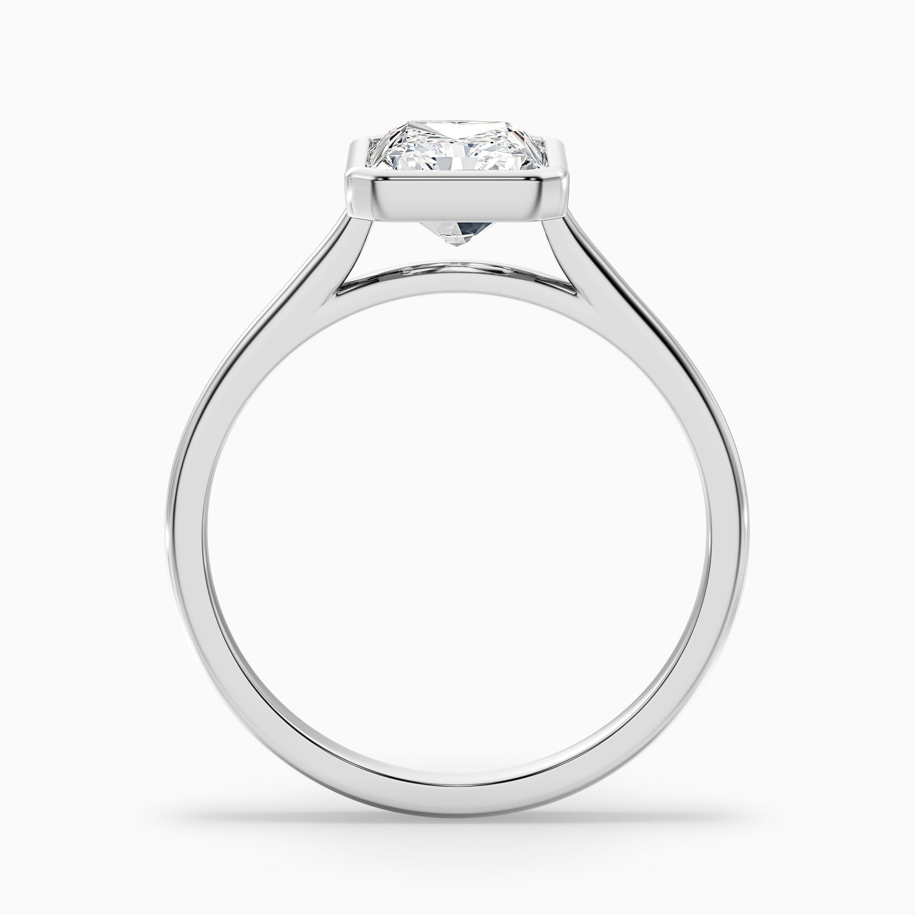 Argentia Radiant Cut Bezel Set Lab Grown Diamond Ring