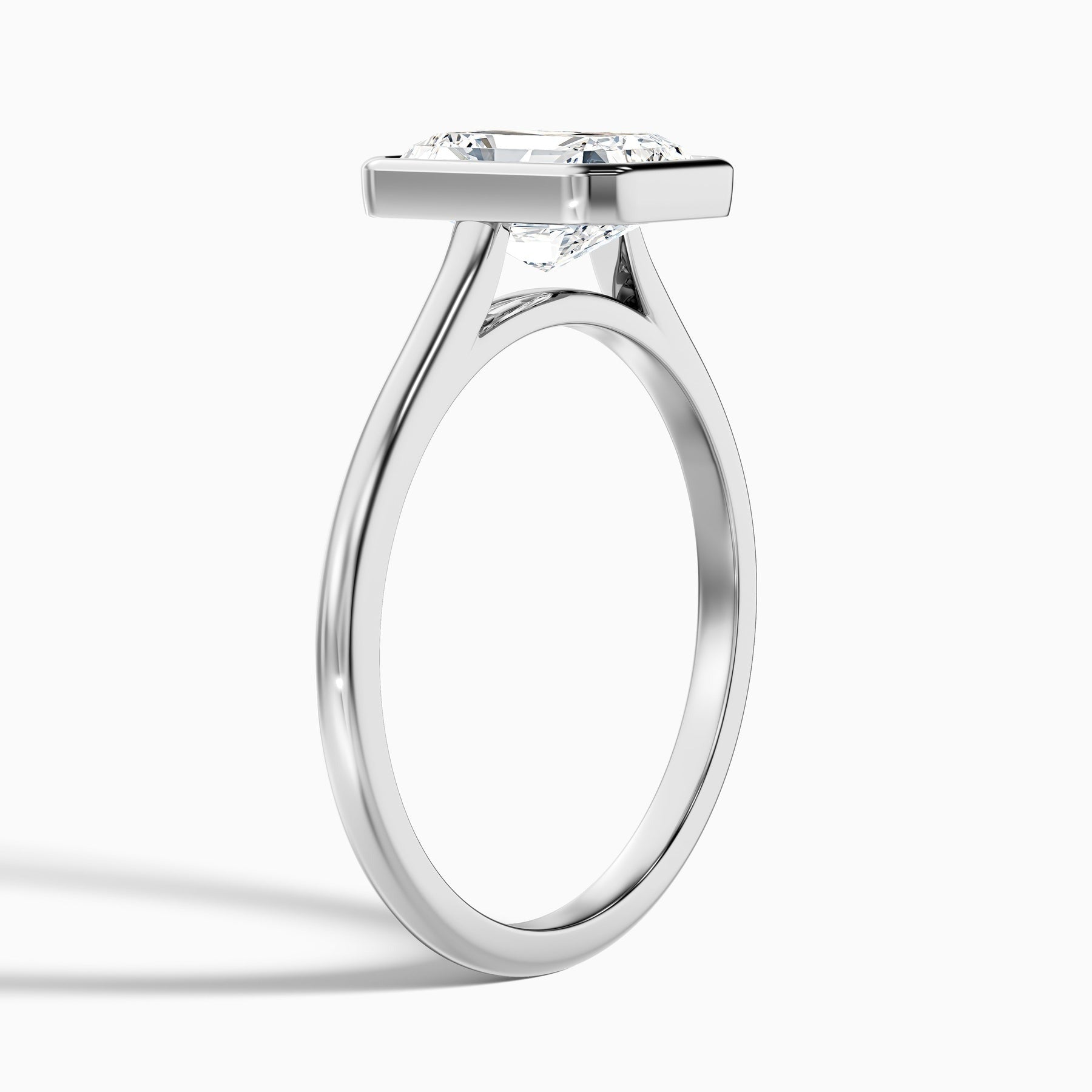 Argentia Radiant Cut Bezel Set Lab Grown Diamond Ring