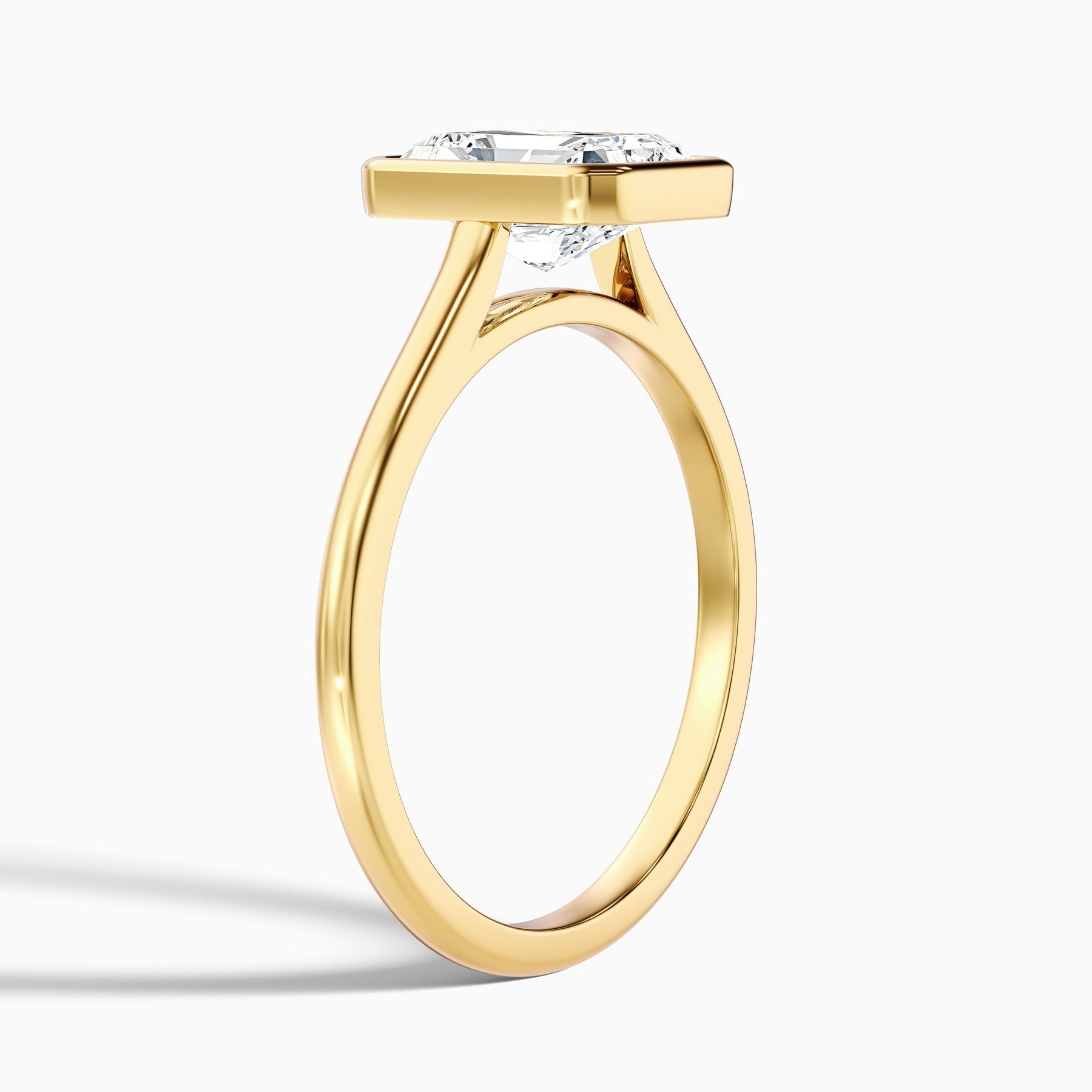 Argentia Radiant Cut Bezel Set Lab Grown Diamond Ring