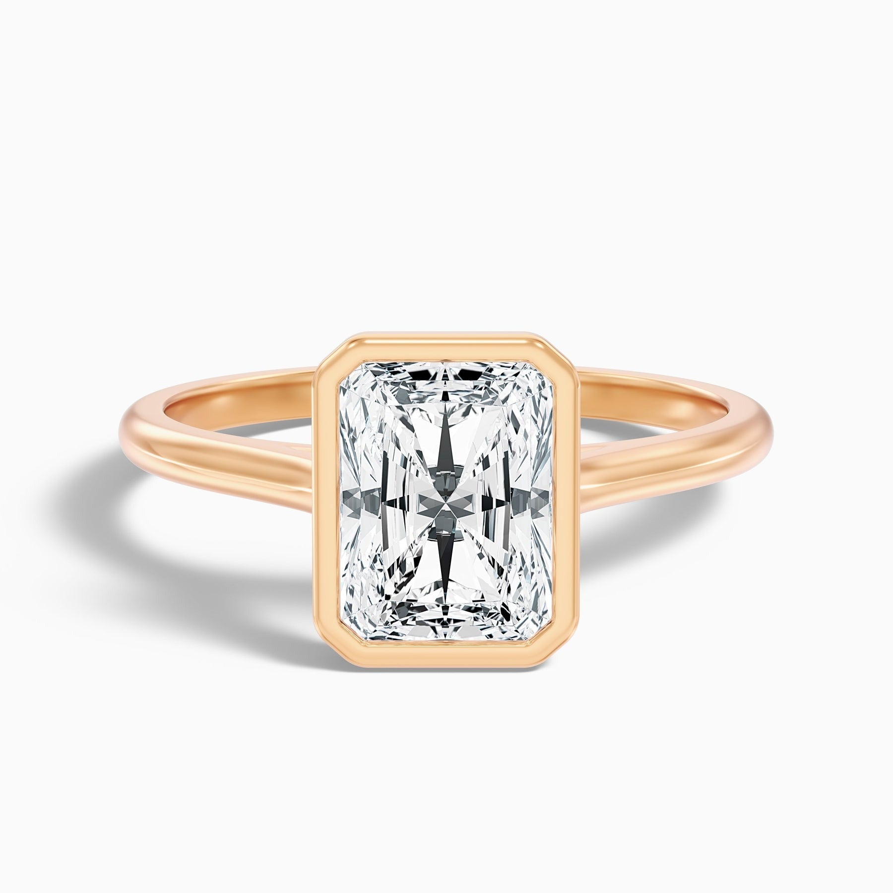 Argentia Radiant Cut Bezel Set Lab Grown Diamond Ring