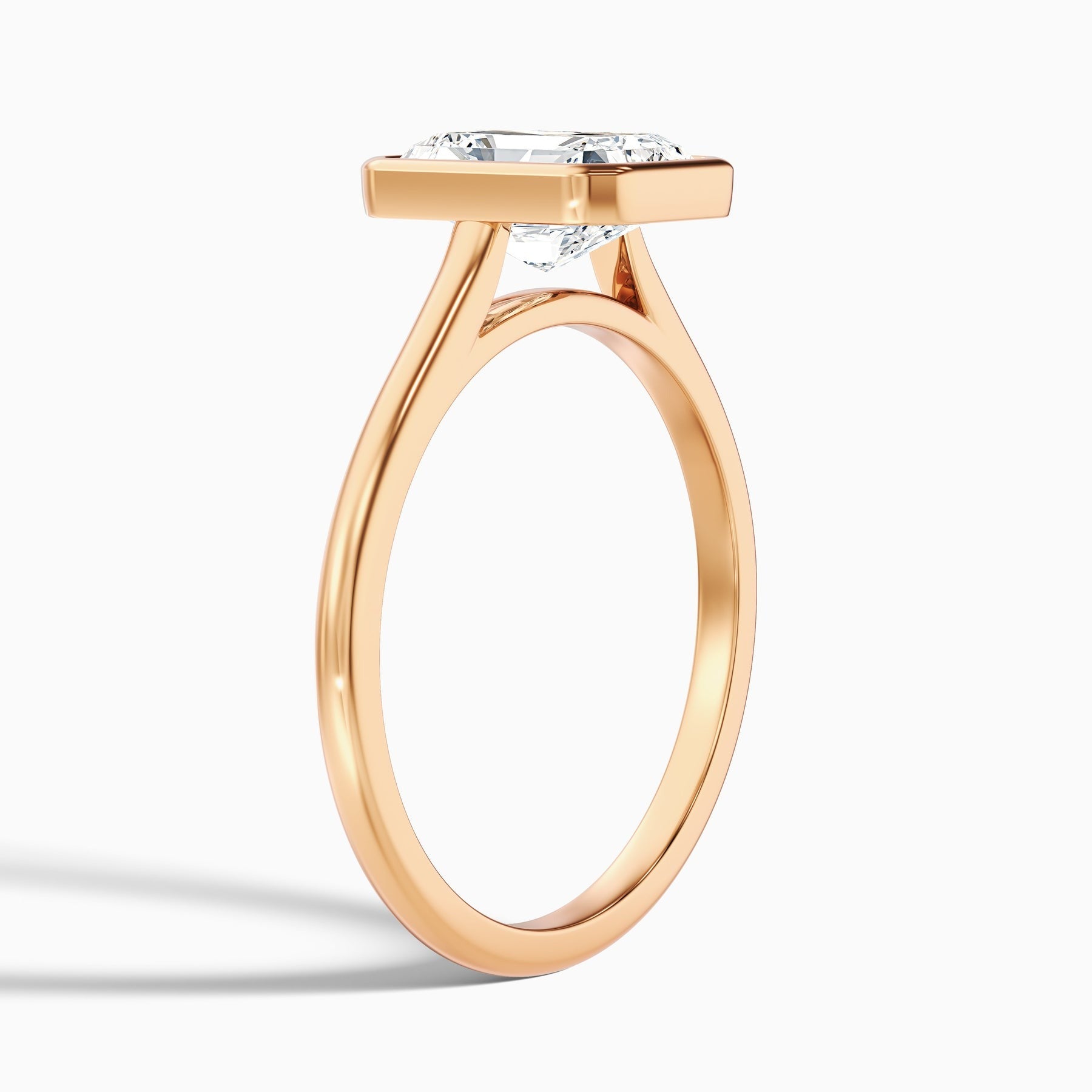 Argentia Radiant Cut Bezel Set Lab Grown Diamond Ring