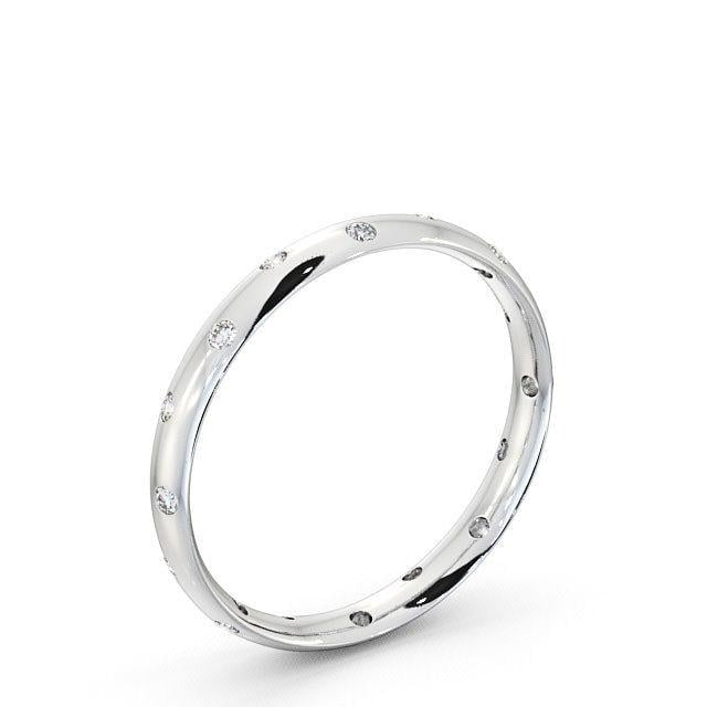 Aria Round Moissanite Offset Flush Setting Wedding Ring