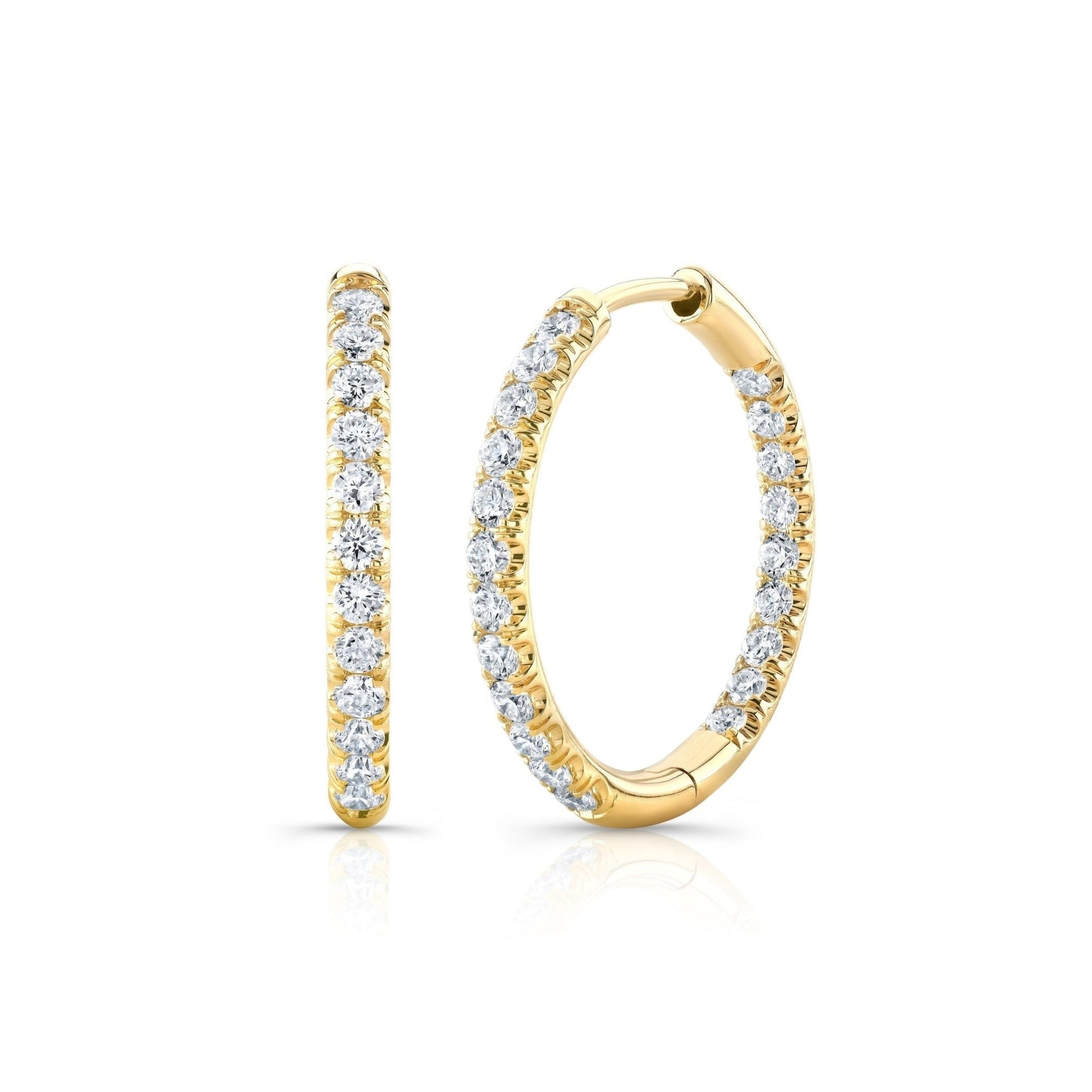 Audhrey Inside Out Lab Diamond Pavé Hoops Earrings