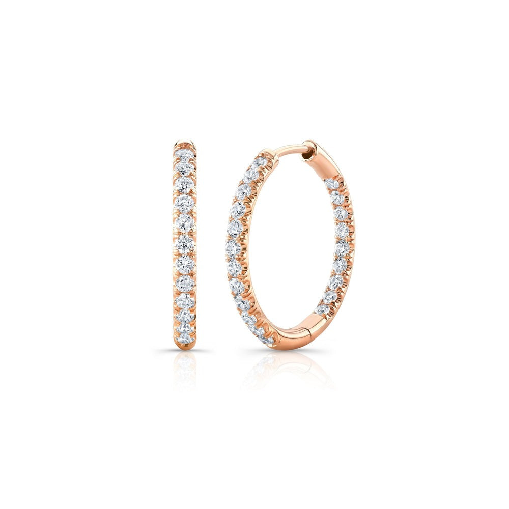 Audhrey Inside Out Lab Diamond Pavé Hoops Earrings
