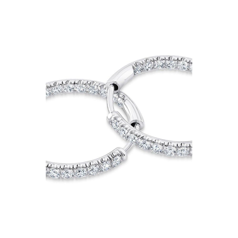 Audhrey Inside Out Moissanite Pavé Hoops Earrings