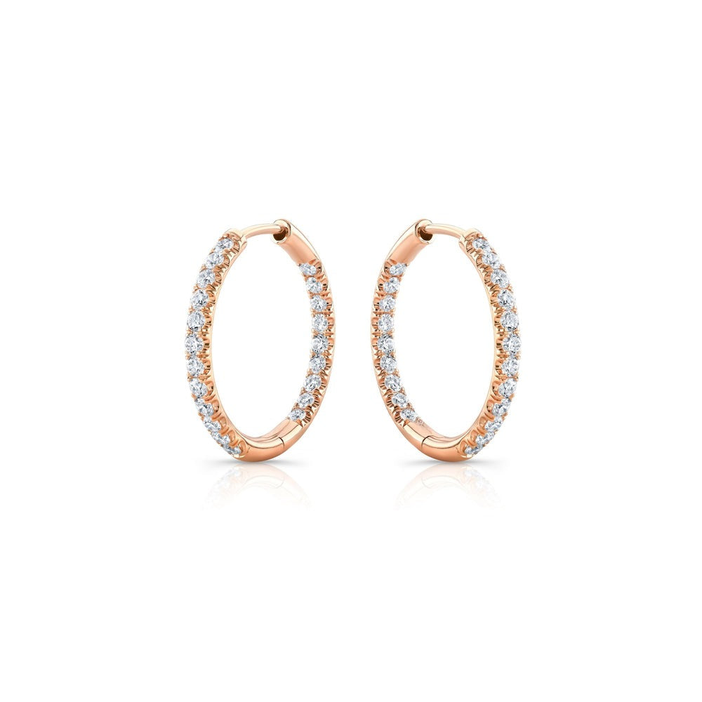 Audhrey Inside Out Moissanite Pavé Hoops Earrings