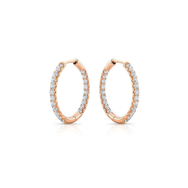 Audhrey Inside Out Moissanite Pavé Hoops Earrings