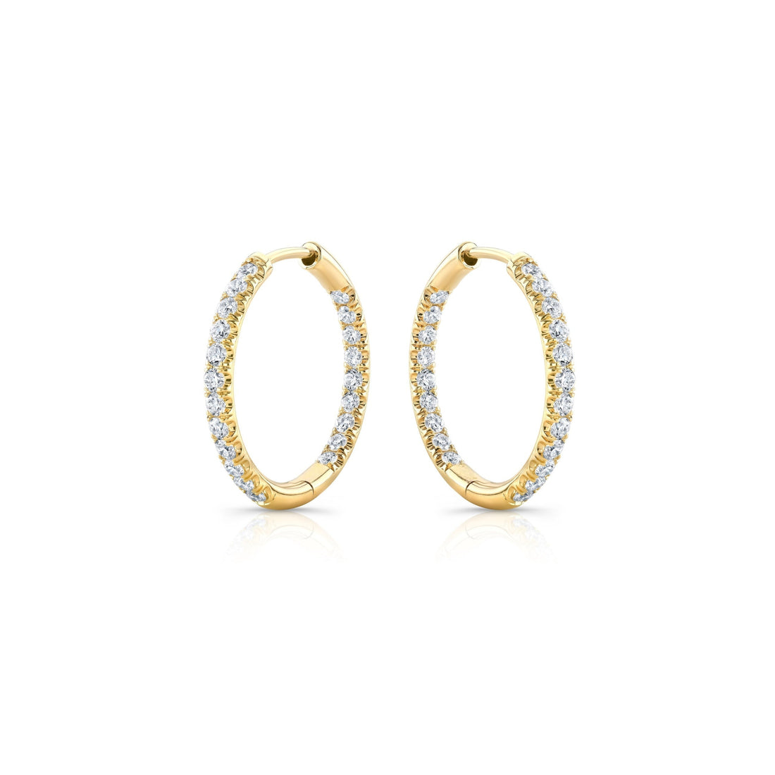 Audhrey Inside Out Moissanite Pavé Hoops Earrings