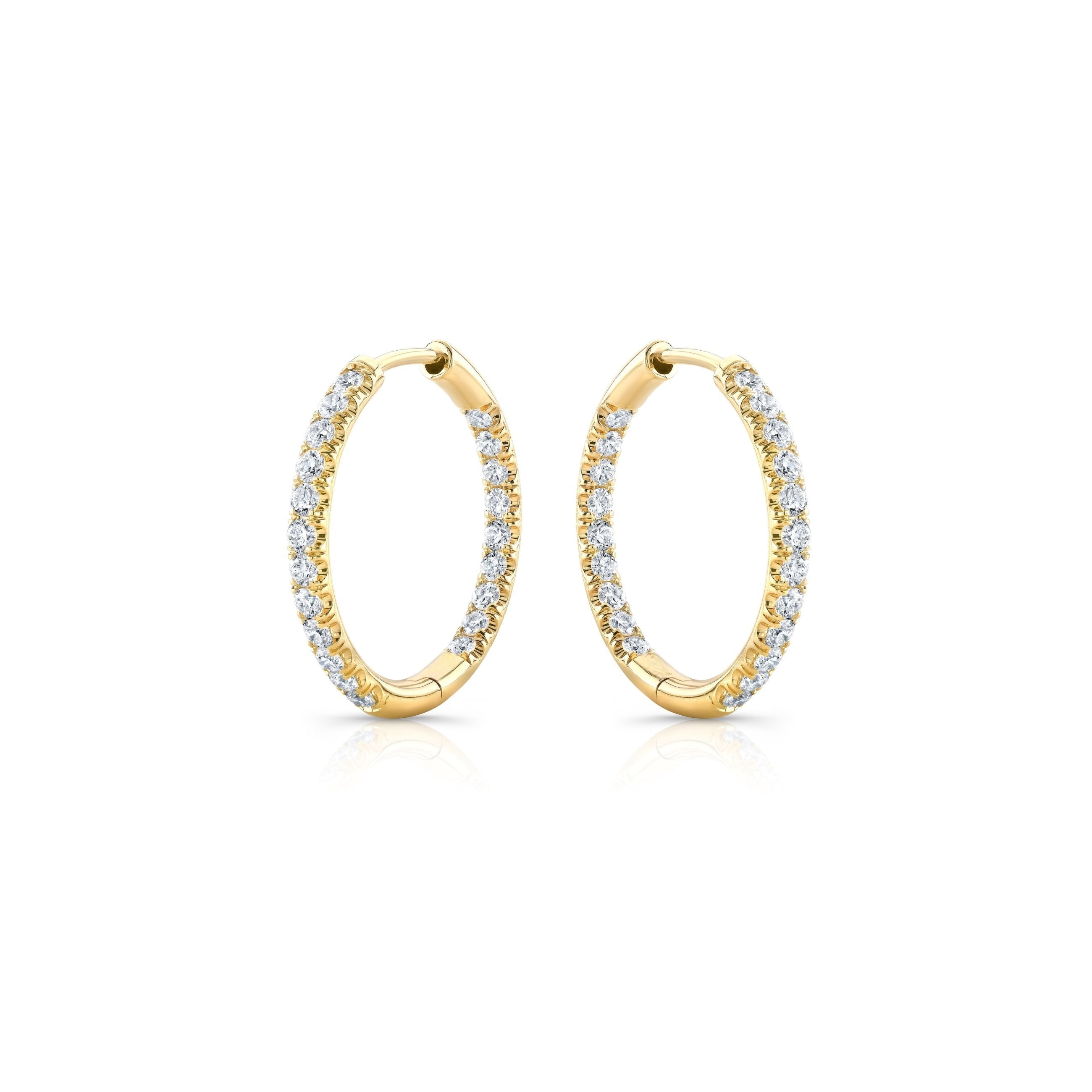 Audhrey Inside Out Lab Diamond Pavé Hoops Earrings
