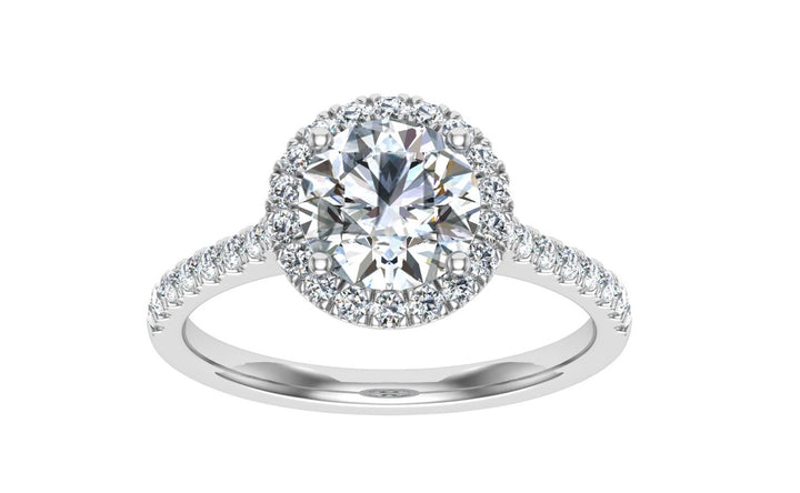 Aura Round Cut Halo Moissanite Engagement Ring