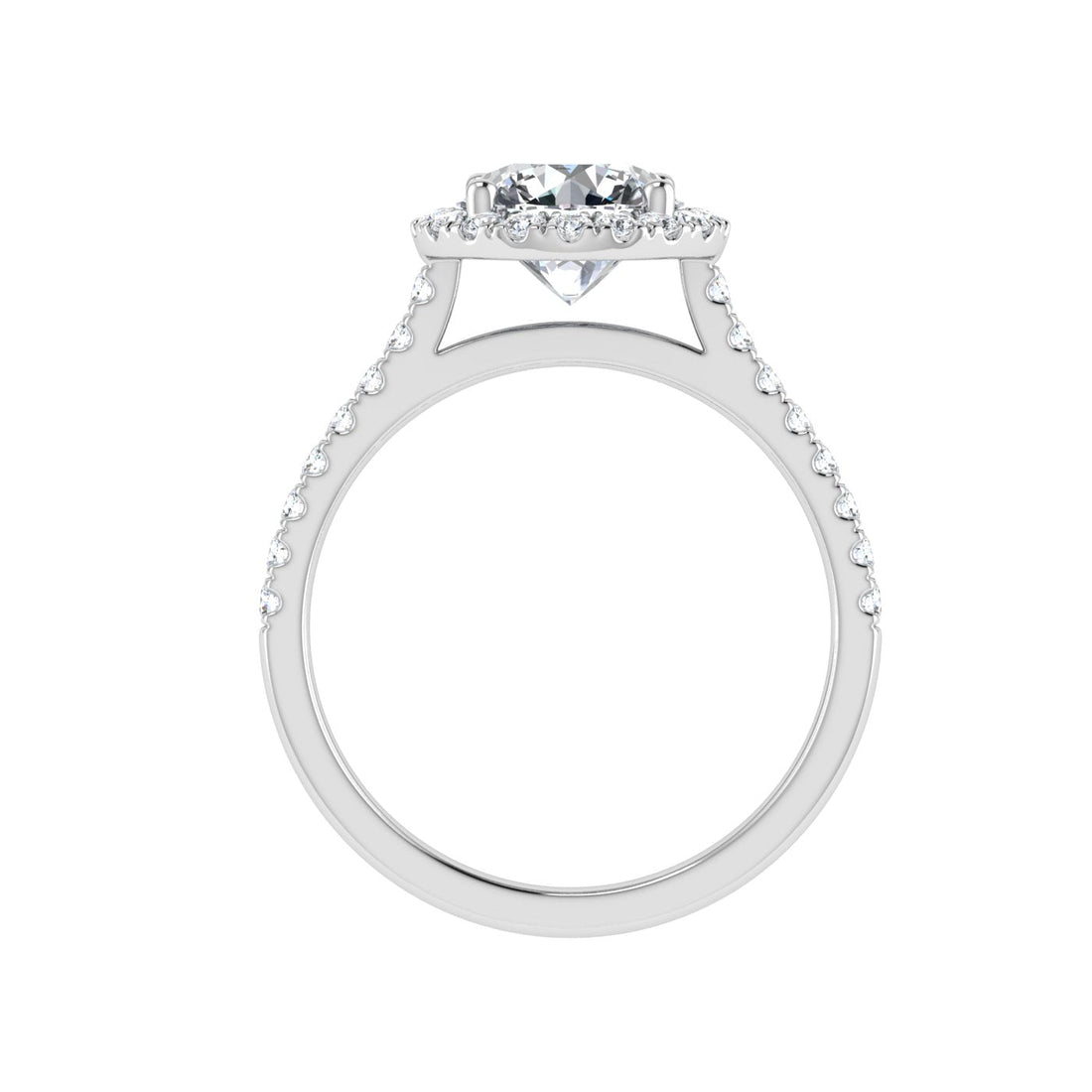 Aura Round Cut Halo Moissanite Engagement Ring