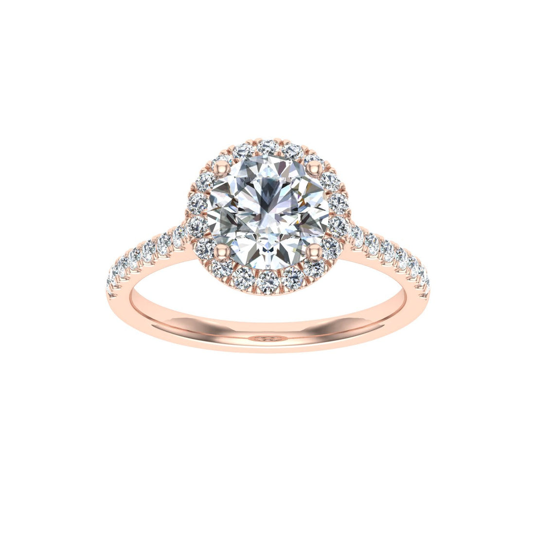 Aura Round Cut Halo Moissanite Engagement Ring