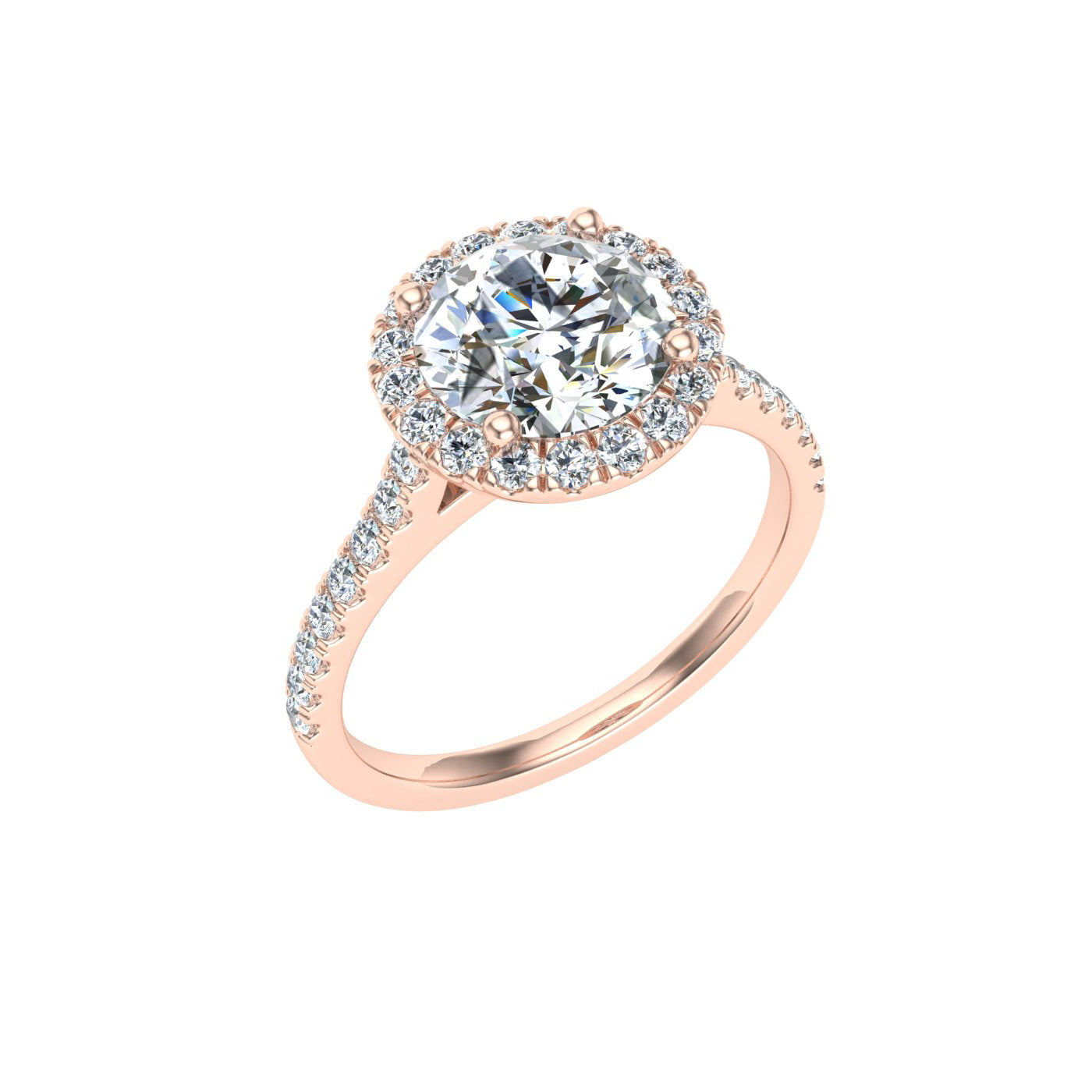 Aura Round Cut Halo Moissanite Engagement Ring