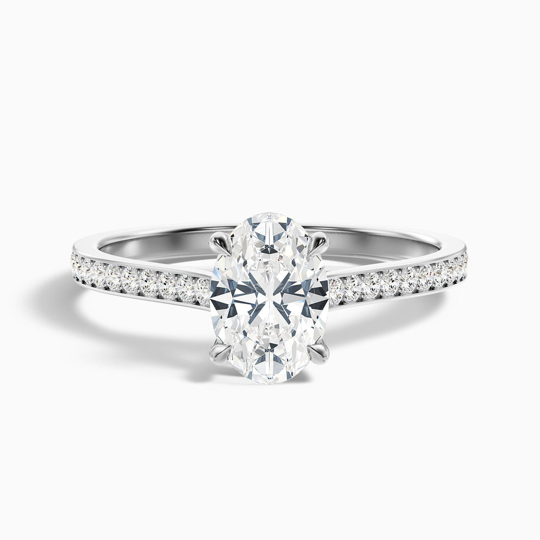 Aurelia Oval Cut Side Stone Pave Lab Grown Engagement Ring