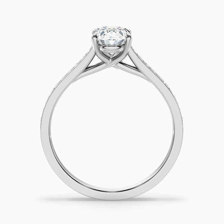 Aurelia Oval Cut Side Stone Pave Lab Grown Engagement Ring