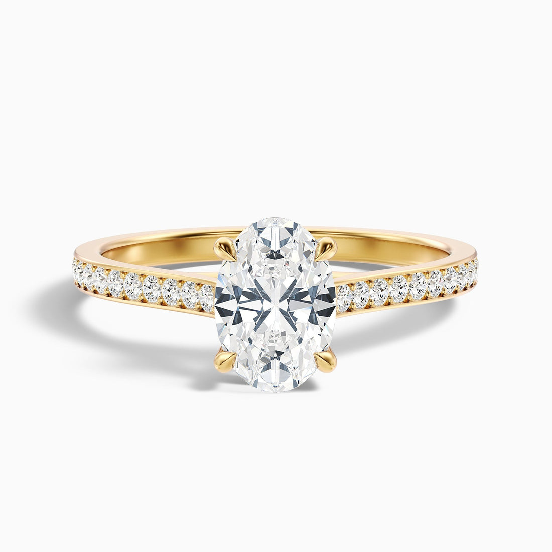 Aurelia Oval Cut Side Stone Pave Lab Grown Engagement Ring
