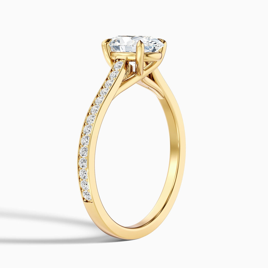 Aurelia Oval Cut Side Stone Pave Lab Grown Engagement Ring