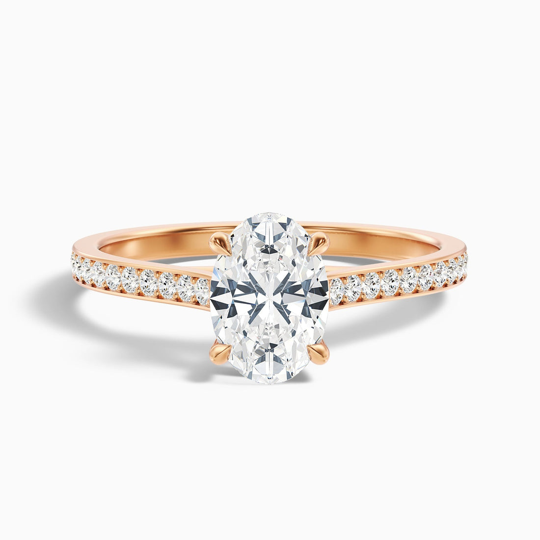 Aurelia Oval Cut Side Stone Pave Lab Grown Engagement Ring