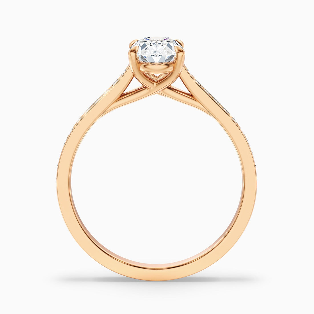 Aurelia Oval Cut Side Stone Pave Lab Grown Engagement Ring