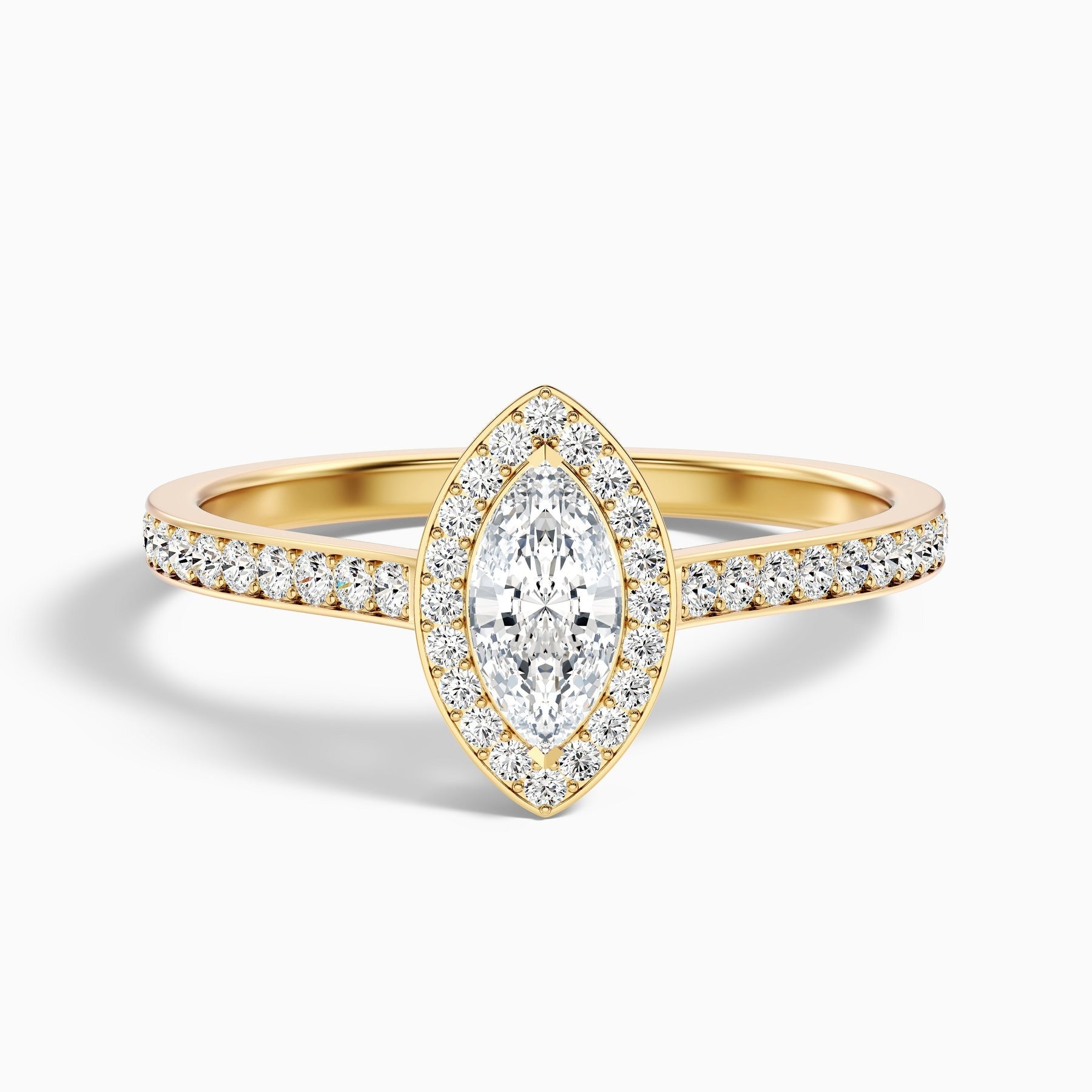 Aurora 1 Carat Marquise Halo Pave Lab Grown Diamond Ring