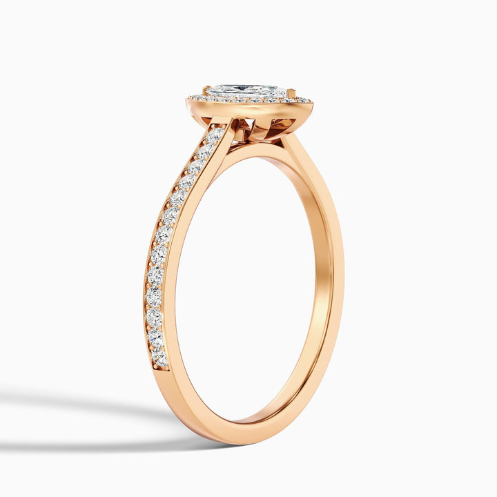 Aurora 1 Carat Marquise Halo Pave Lab Grown Diamond Ring