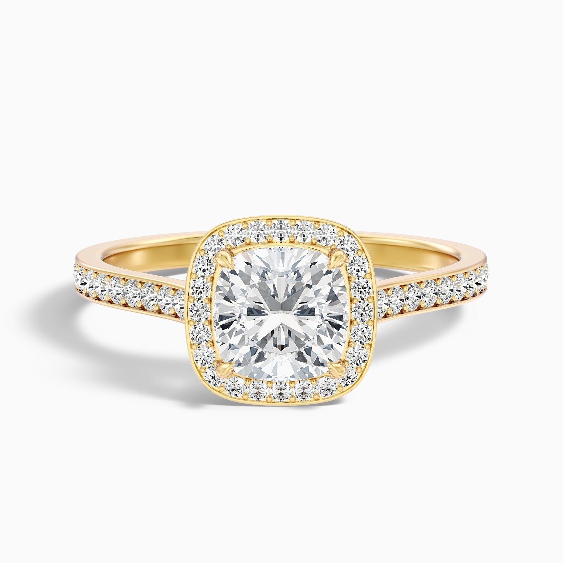 Avaloria 1 Carat Cushion Cut Halo Pave Lab Grown Diamond Ring