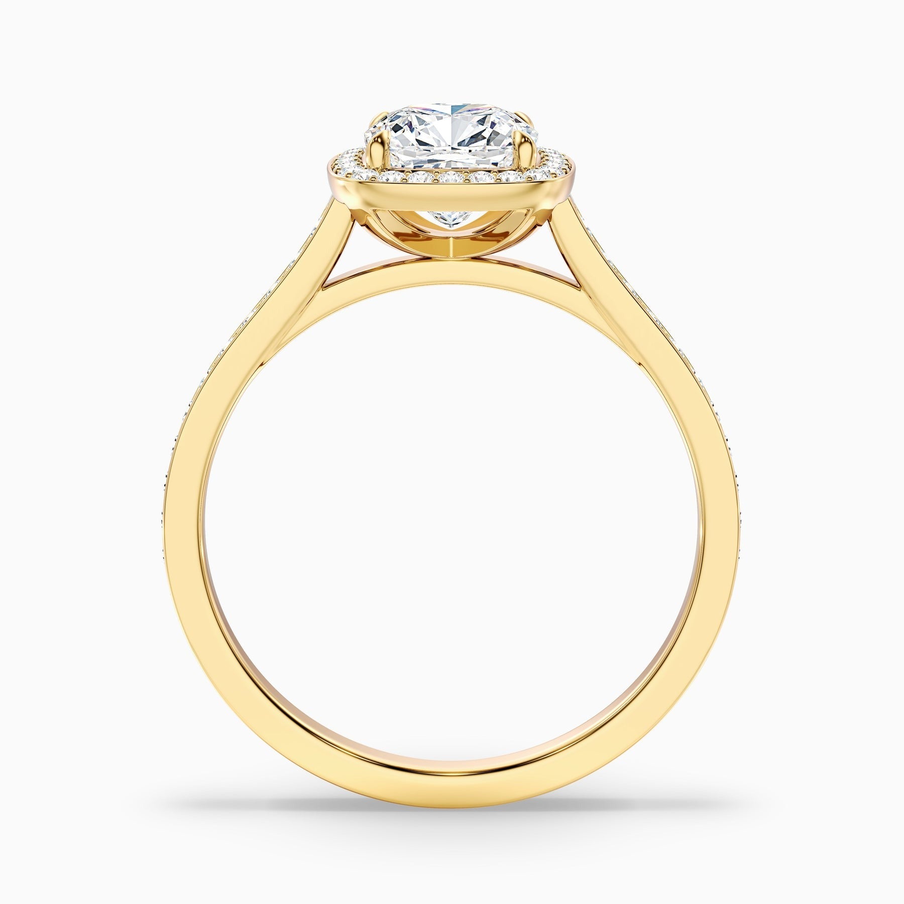 Avaloria 1 Carat Cushion Cut Halo Pave Lab Grown Diamond Ring
