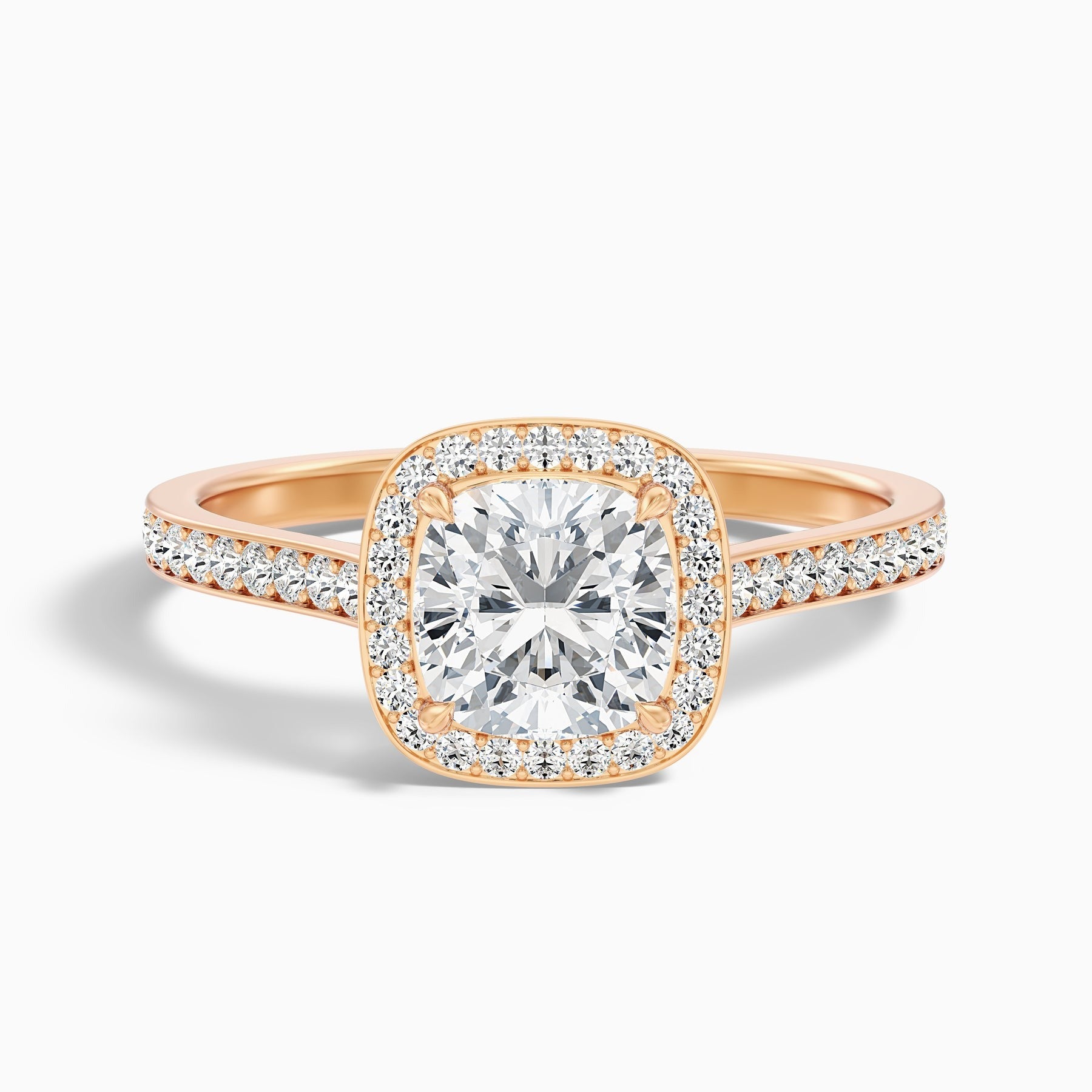 Avaloria 1 Carat Cushion Cut Halo Pave Lab Grown Diamond Ring