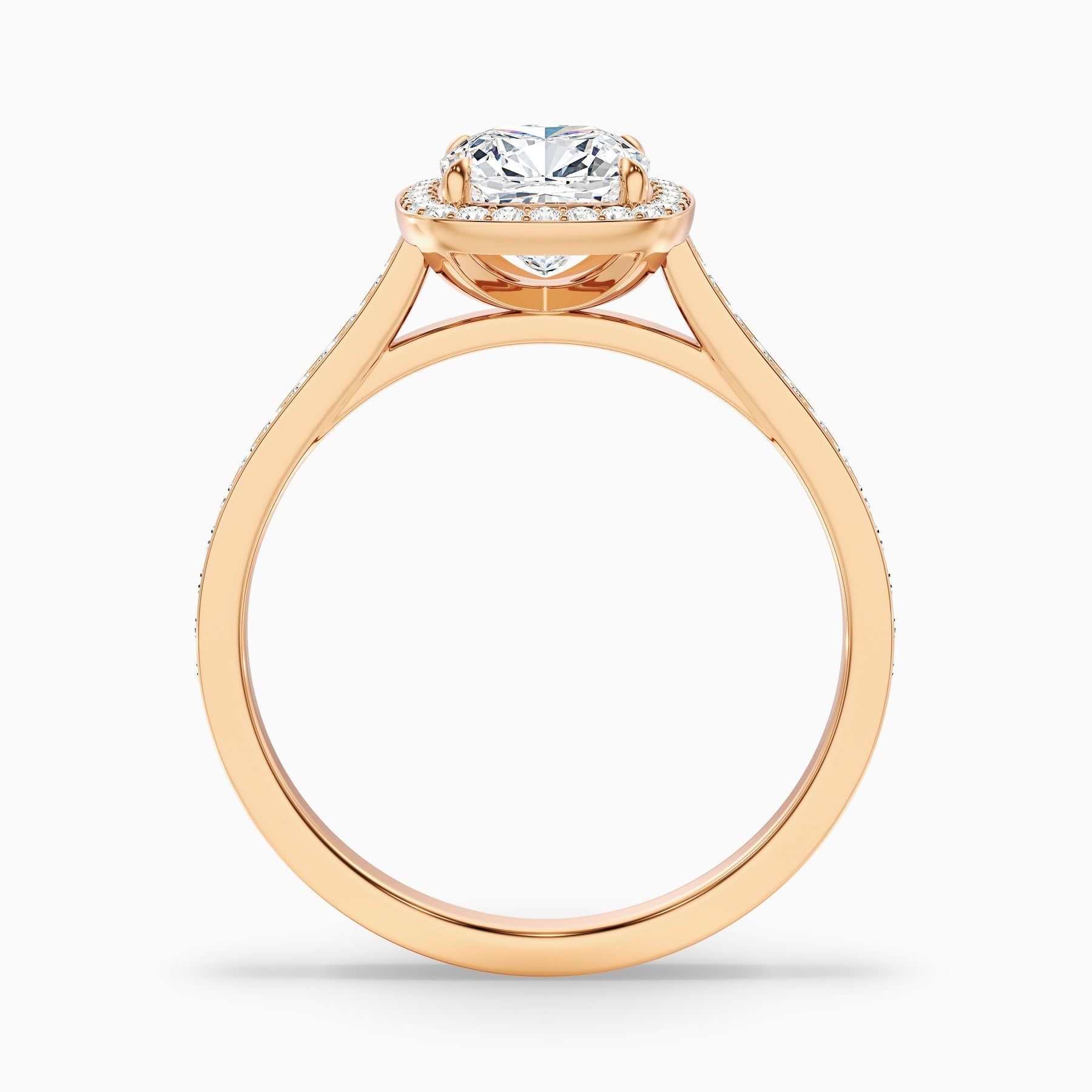 Avaloria 1 Carat Cushion Cut Halo Pave Lab Grown Diamond Ring