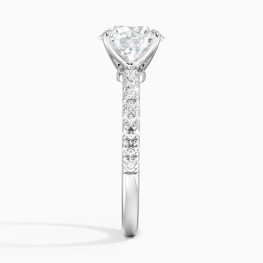 Azure Round 4 Prong Moissanite Engagement Ring White Gold