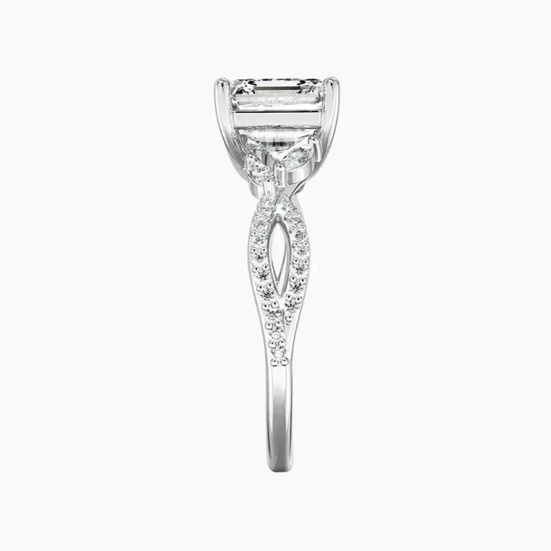 Aria Luxe 2.5 Carat Asscher Cut Solitaire Lab Grown Diamond Ring in 10K Rose Gold - View 6