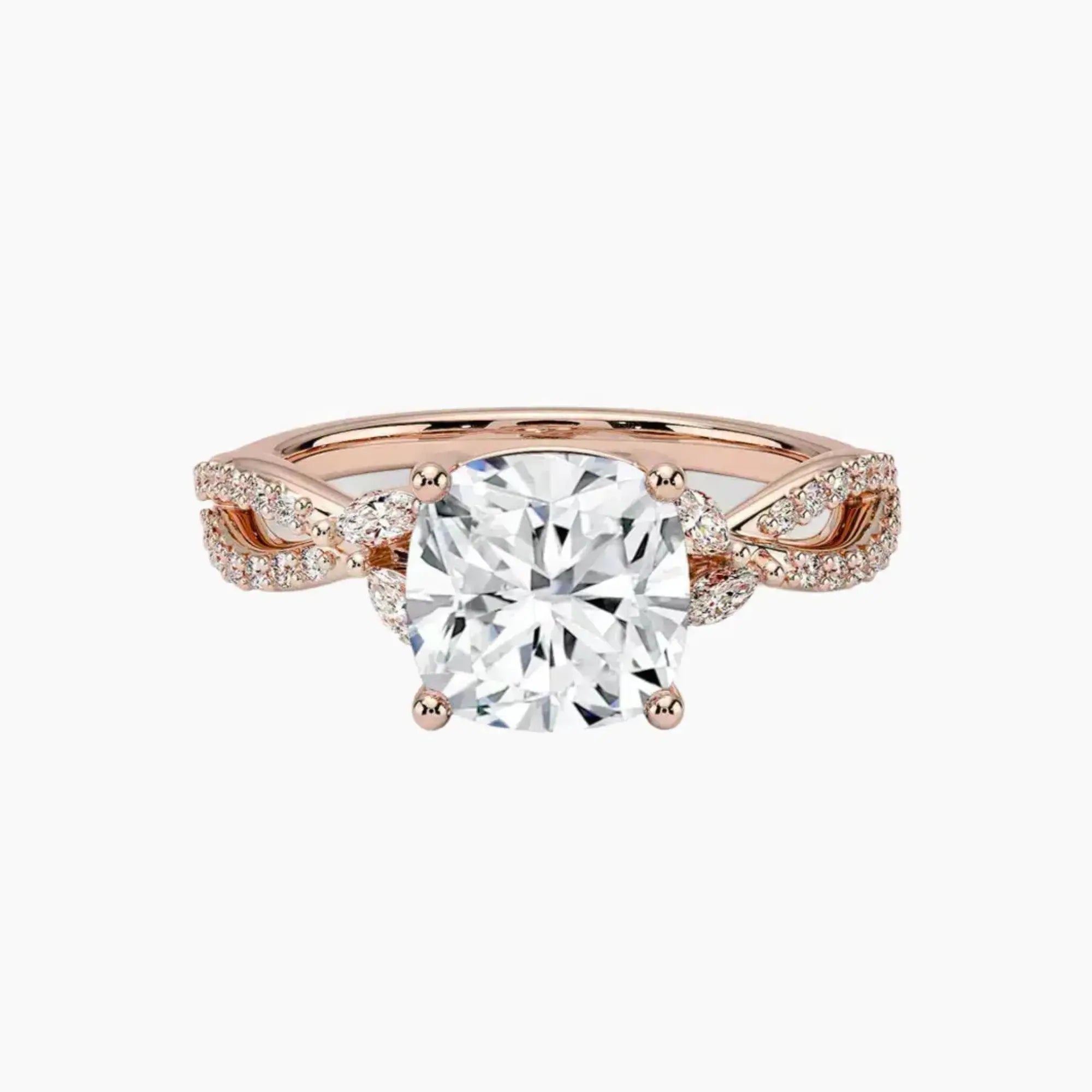 Aria Luxe 4.5 Carat Cushion Cut Solitaire Lab Grown Diamond Ring in Silver - View 4