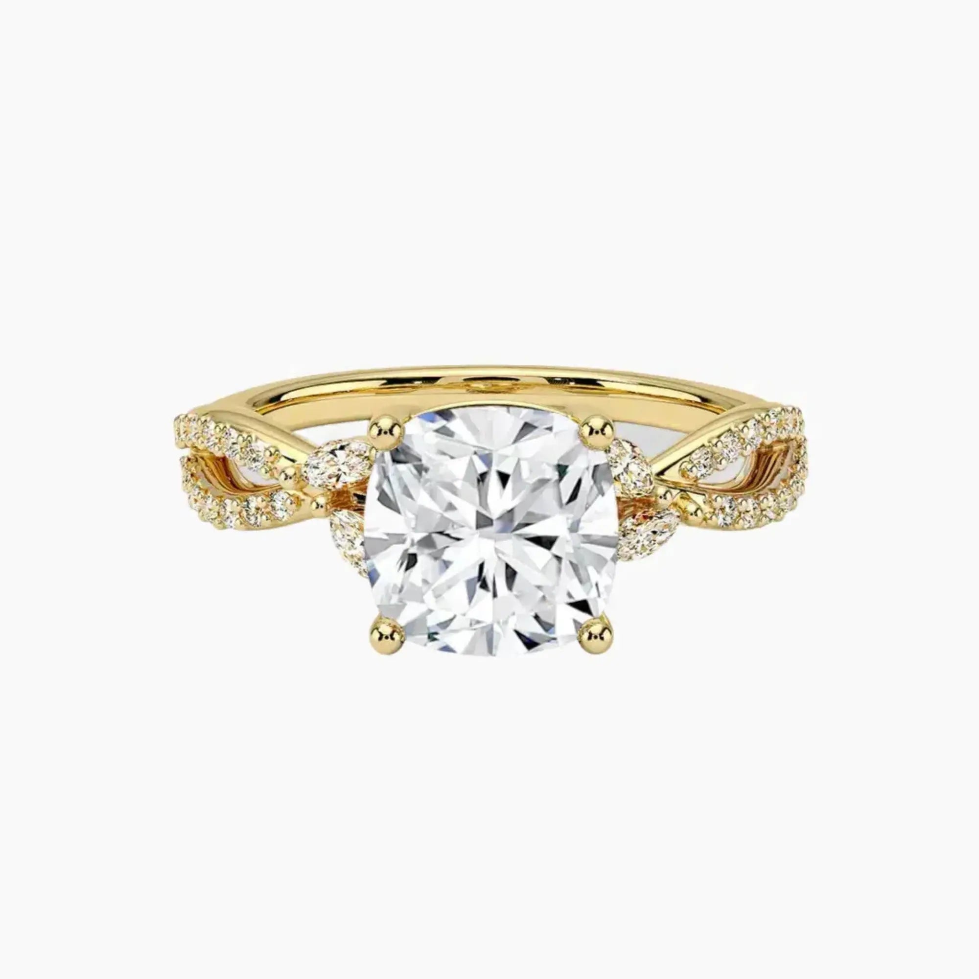 Aria Luxe 4.5 Carat Cushion Cut Solitaire Lab Grown Diamond Ring in 10K Rose Gold - View 7