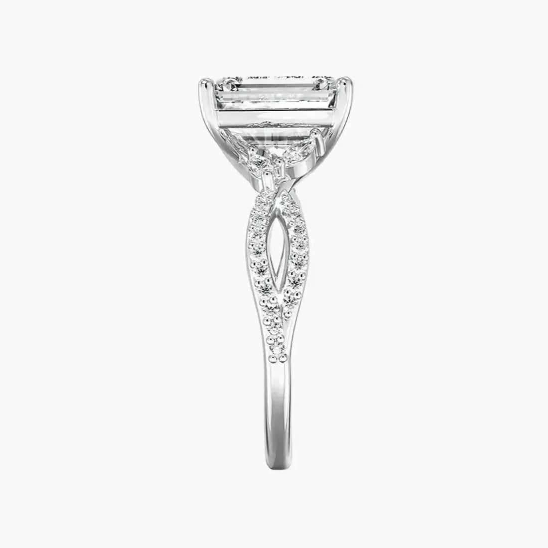 Aria Luxe 1 Carat Emerald Cut Solitaire Lab Grown Diamond Ring in 14K Rose Gold - View 6