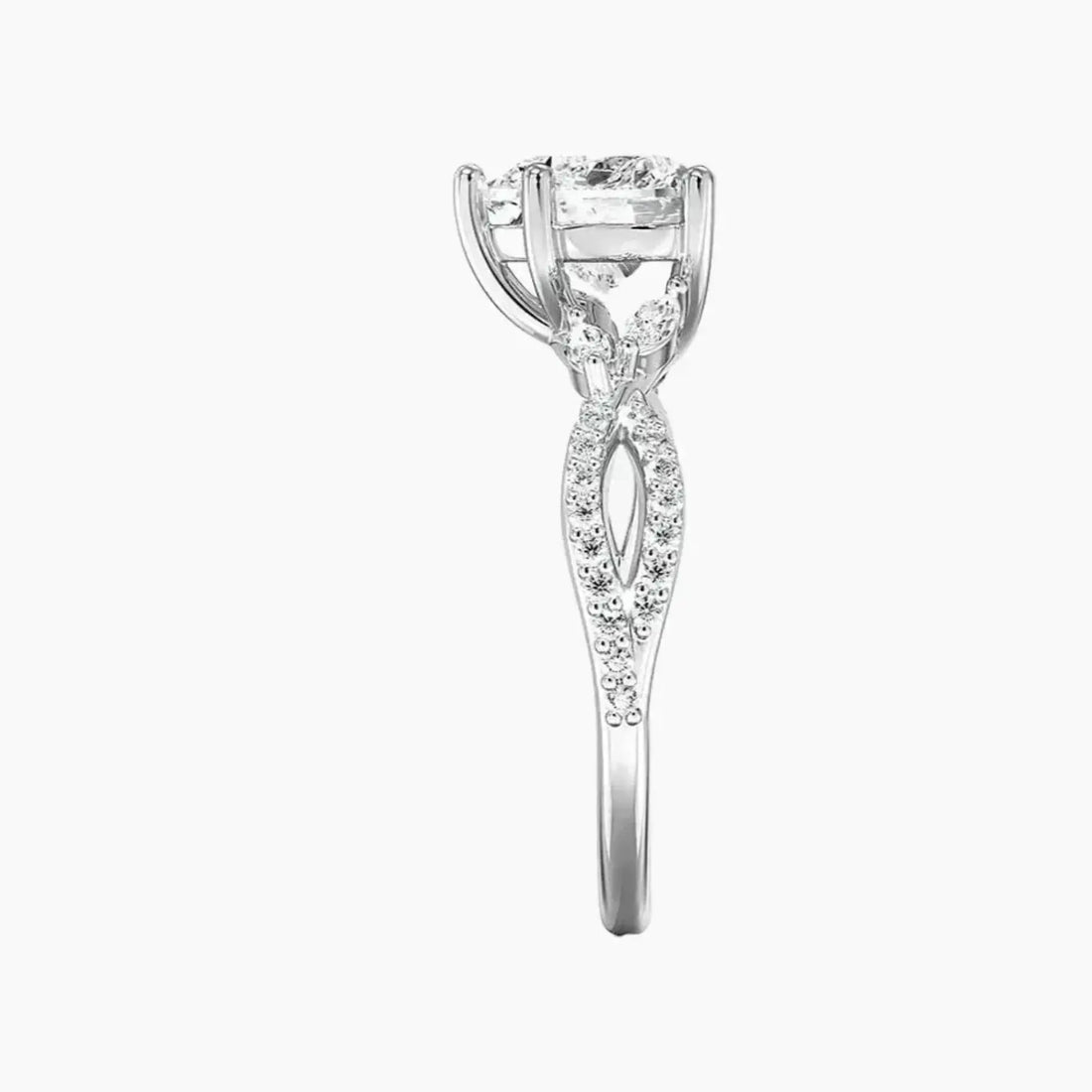 Aria Luxe 4.5 Carat Heart Cut Solitaire Lab Grown Diamond Ring in Silver - View 3