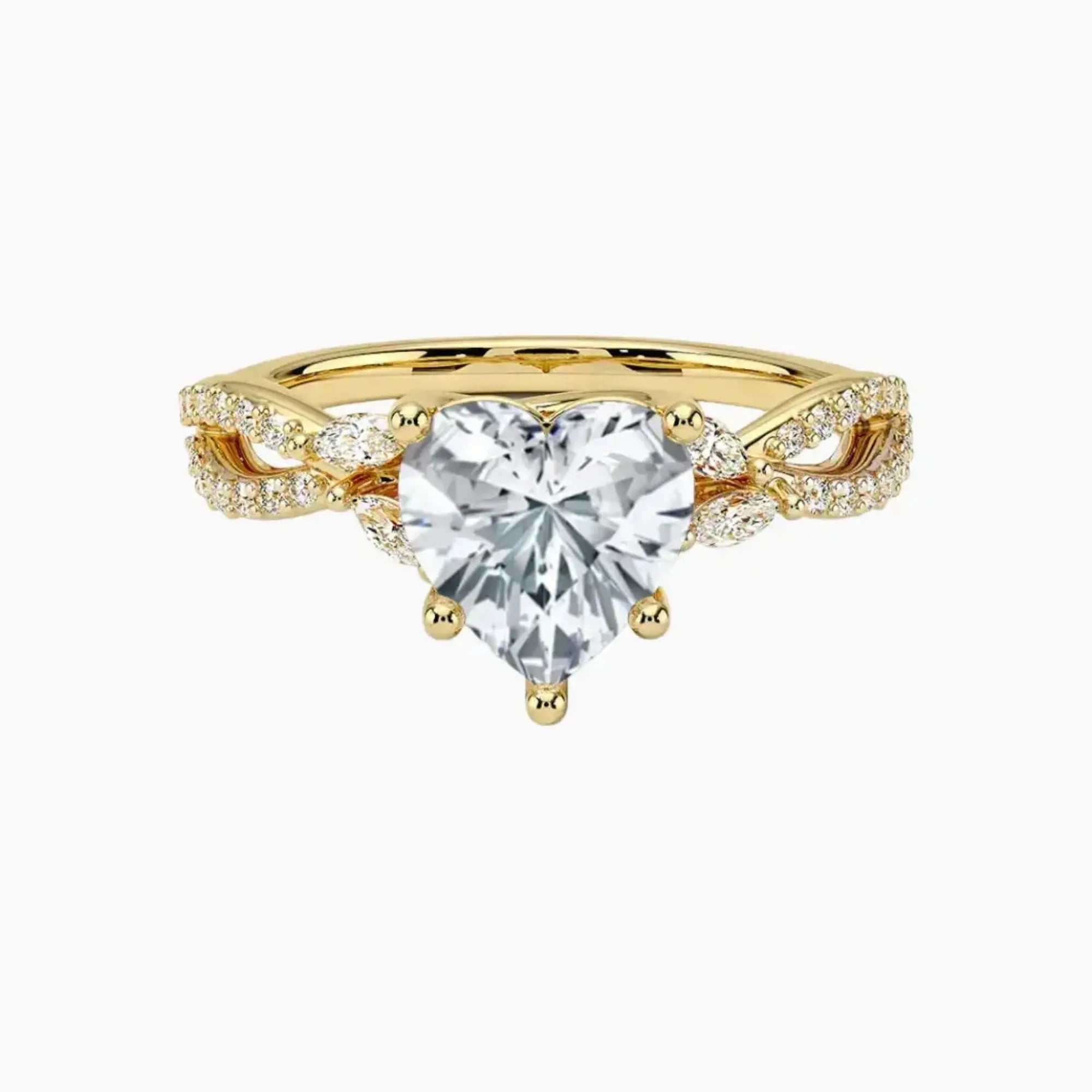 Aria Luxe 1 Carat Heart Cut Solitaire Lab Grown Diamond Ring in Silver - View 7