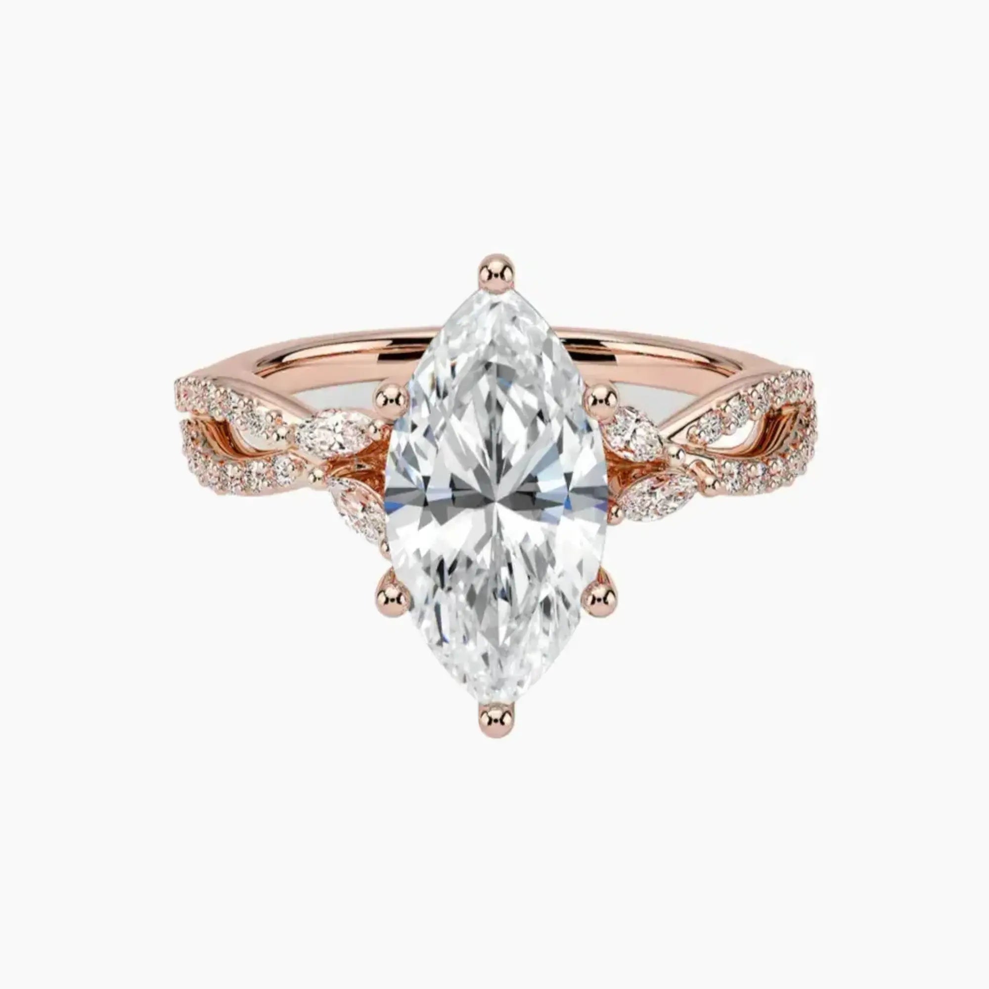 Aria Luxe 1 Carat Marquise Cut Solitaire Lab Grown Diamond Ring in 18K Rose Gold