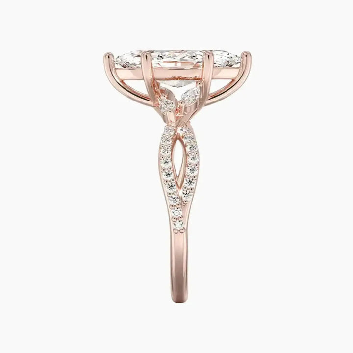 Aria Luxe 2 Carat Marquise Cut Solitaire Lab Grown Diamond Ring in 14K Yellow Gold - View 9