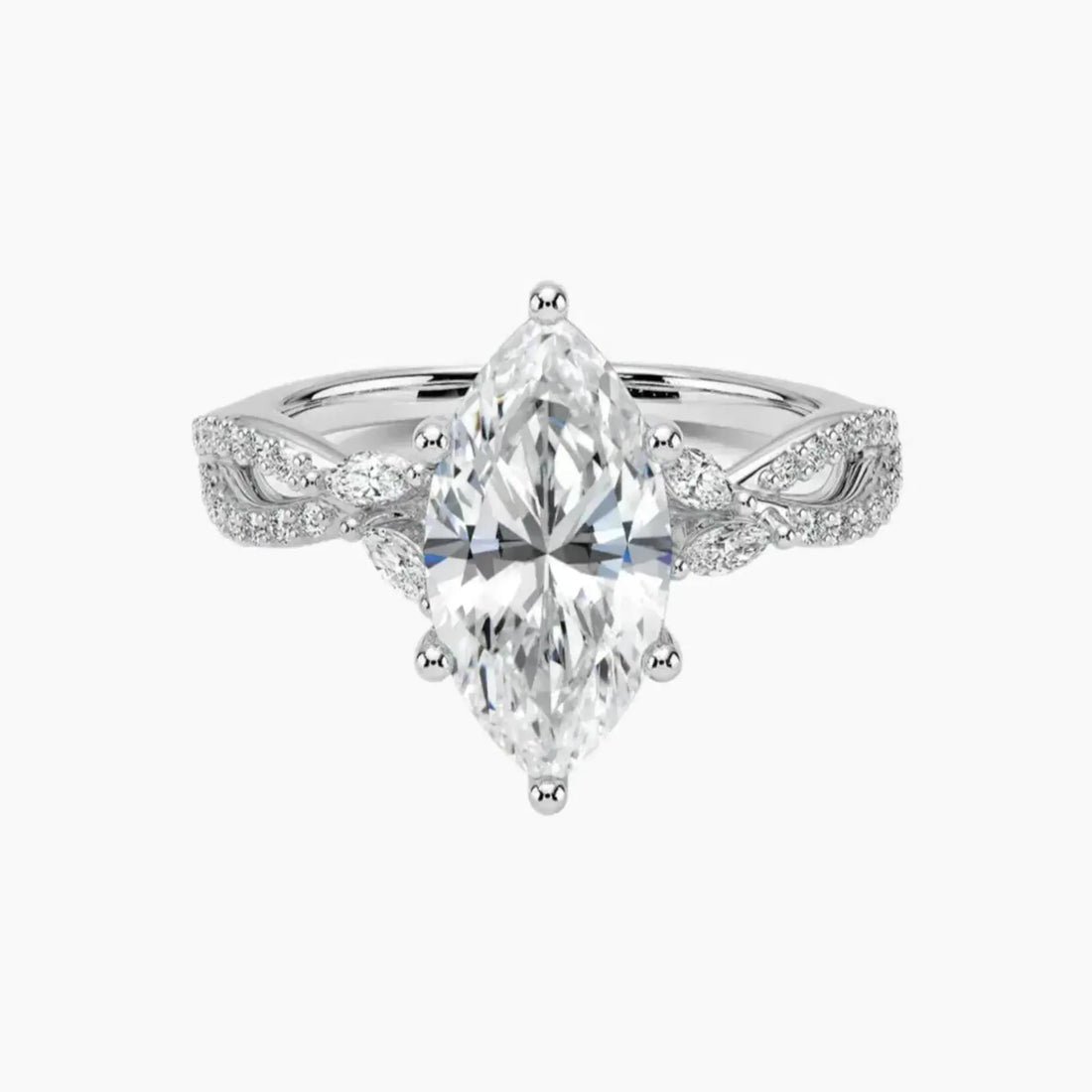 Aria Luxe 1 Carat Marquise Cut Solitaire Lab Grown Diamond Ring in Platinum