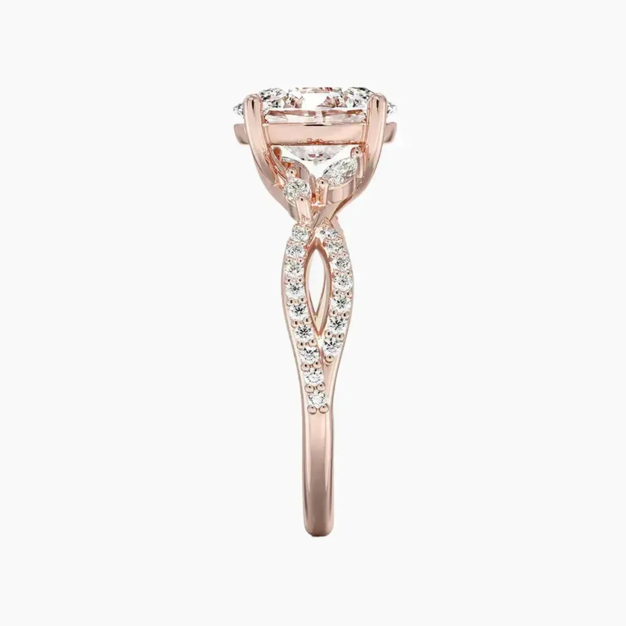 Aria Luxe 3.5 Carat Oval Cut Solitaire Lab Grown Diamond Ring in 14K White Gold - View 6