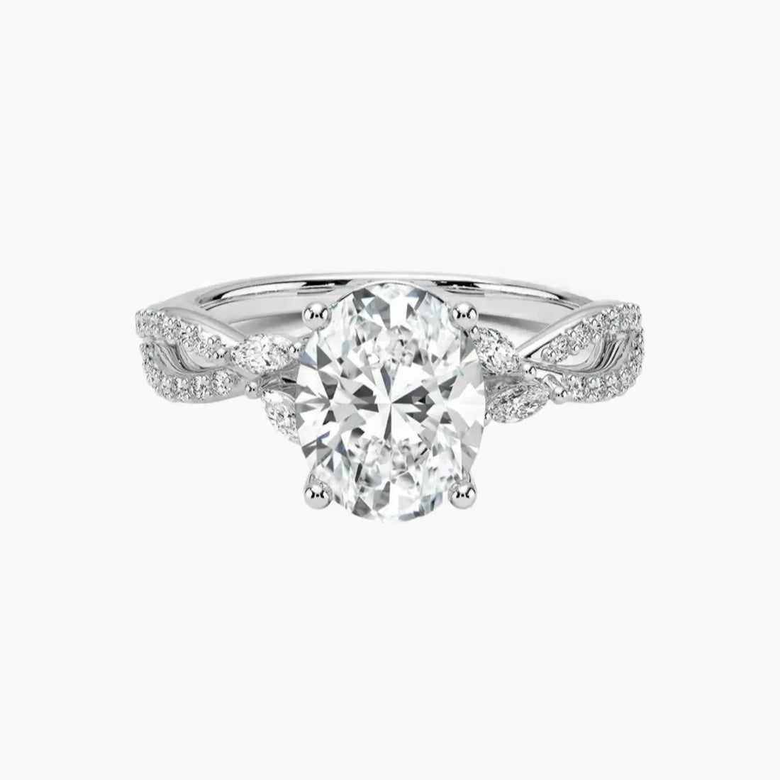 Aria Luxe 4 Carat Oval Cut Solitaire Lab Grown Diamond Ring in Platinum