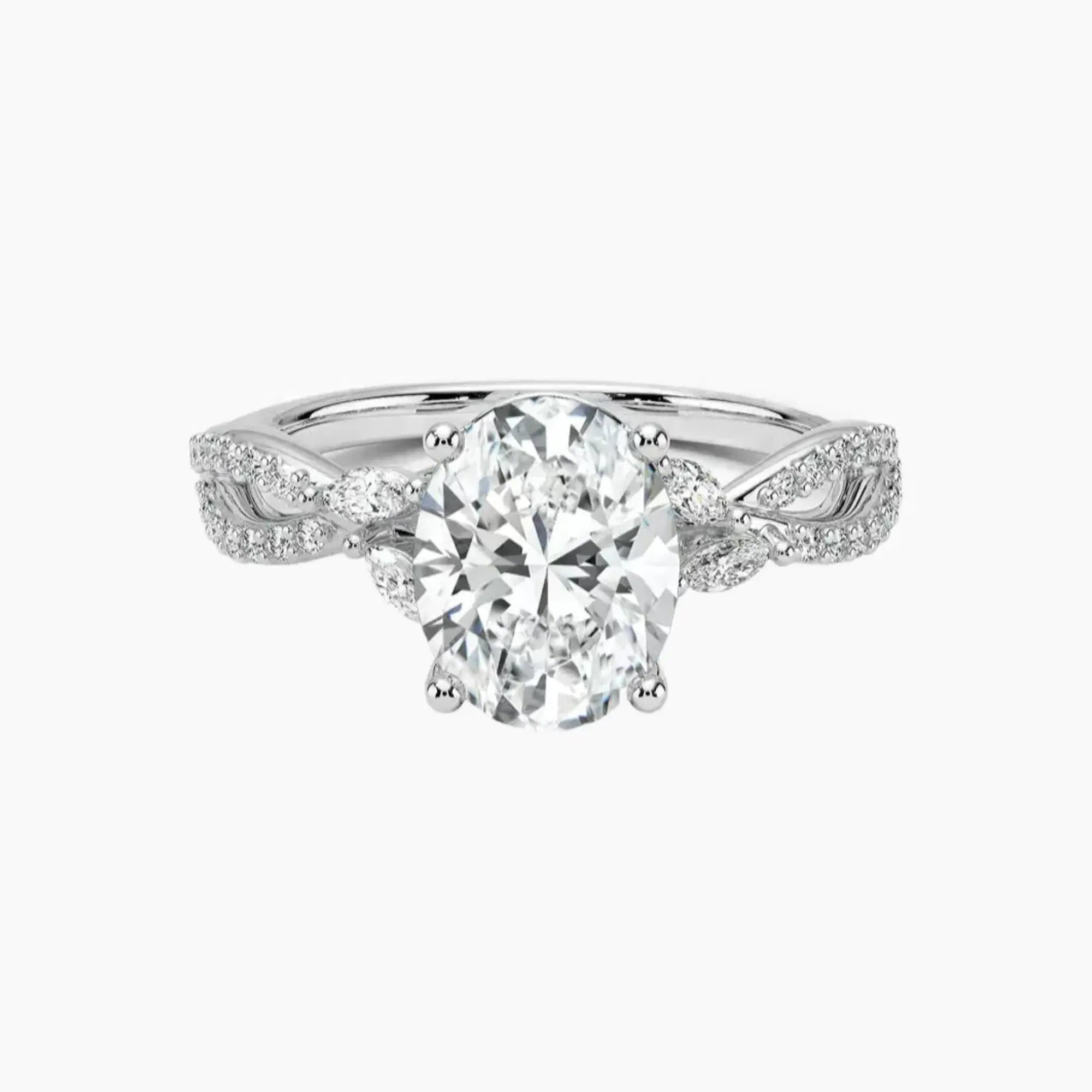Aria Luxe 2 Carat Oval Cut Solitaire Lab Grown Diamond Ring in 10K Rose Gold - View 4