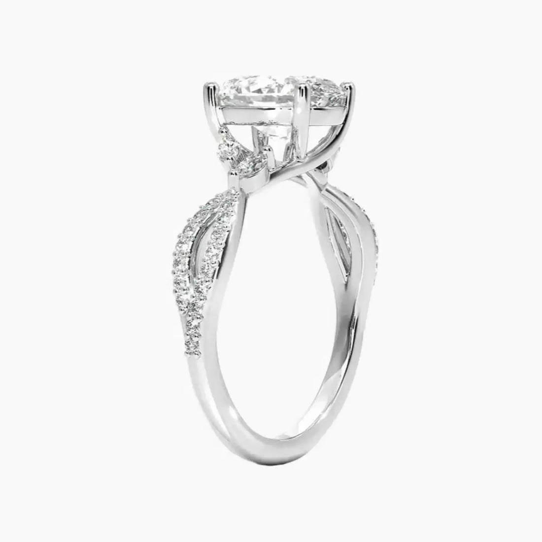 Aria Luxe 5 Carat Oval Cut Solitaire Lab Grown Diamond Ring in Platinum - View 2