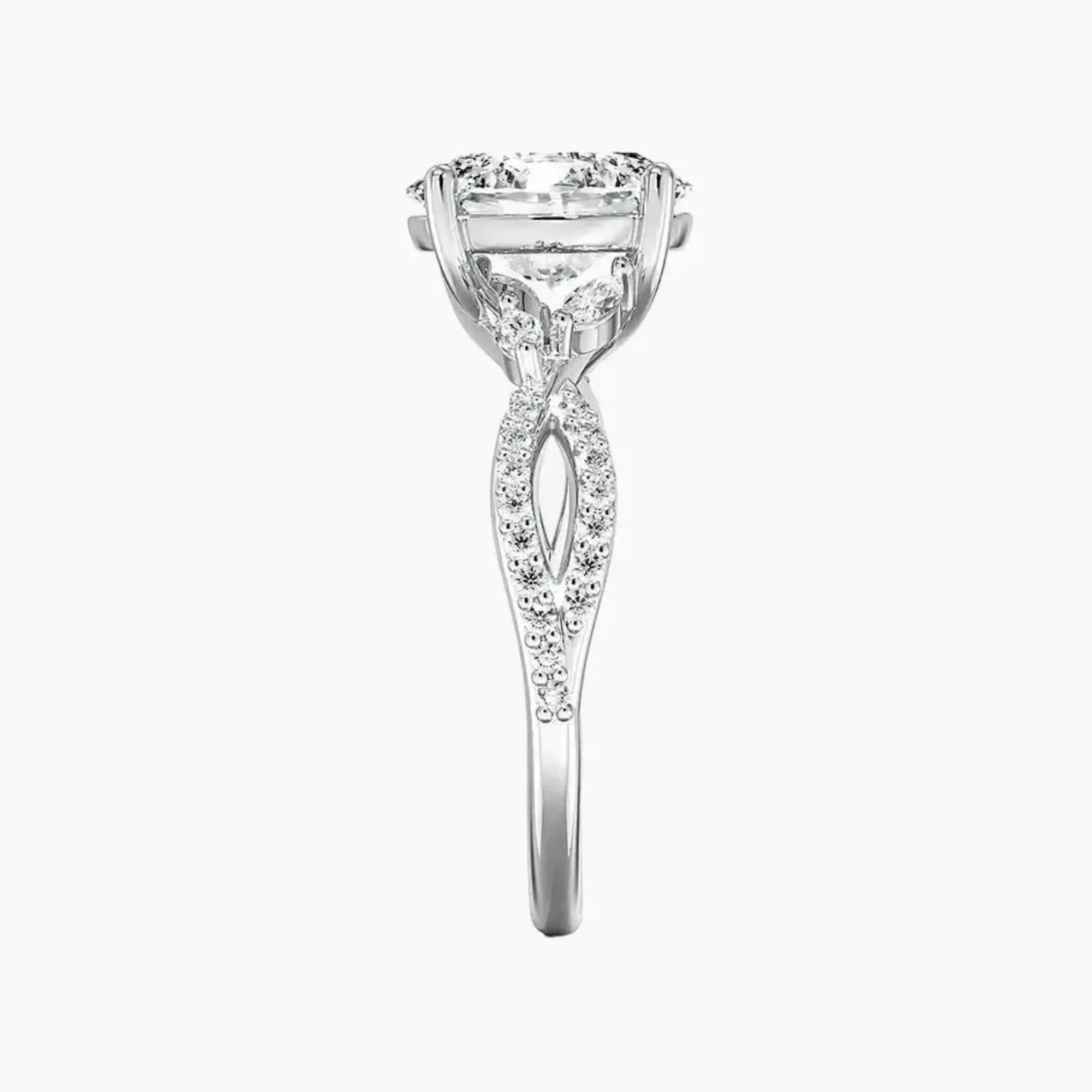 Aria Luxe 5 Carat Oval Cut Solitaire Lab Grown Diamond Ring in Platinum - View 3