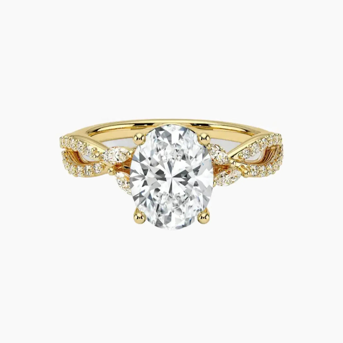 Aria Luxe 5 Carat Oval Cut Solitaire Lab Grown Diamond Ring in Silver - View 7
